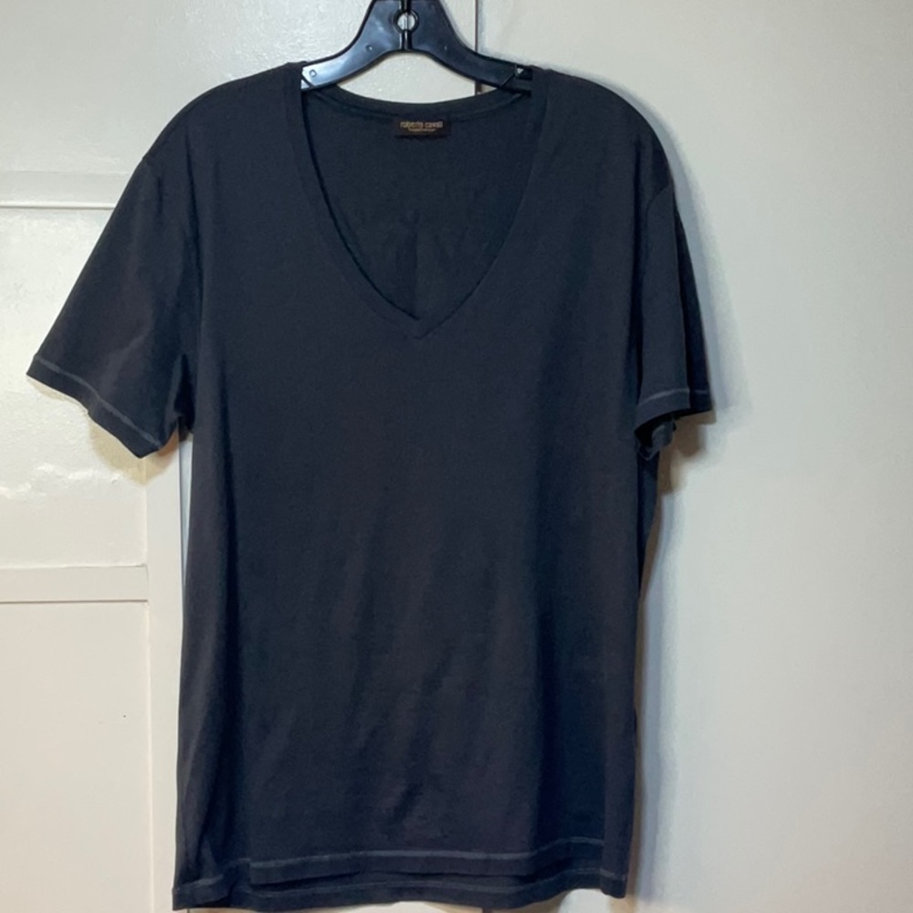 Roberto Cavalli Men's Grey V-Neck T-Shirt